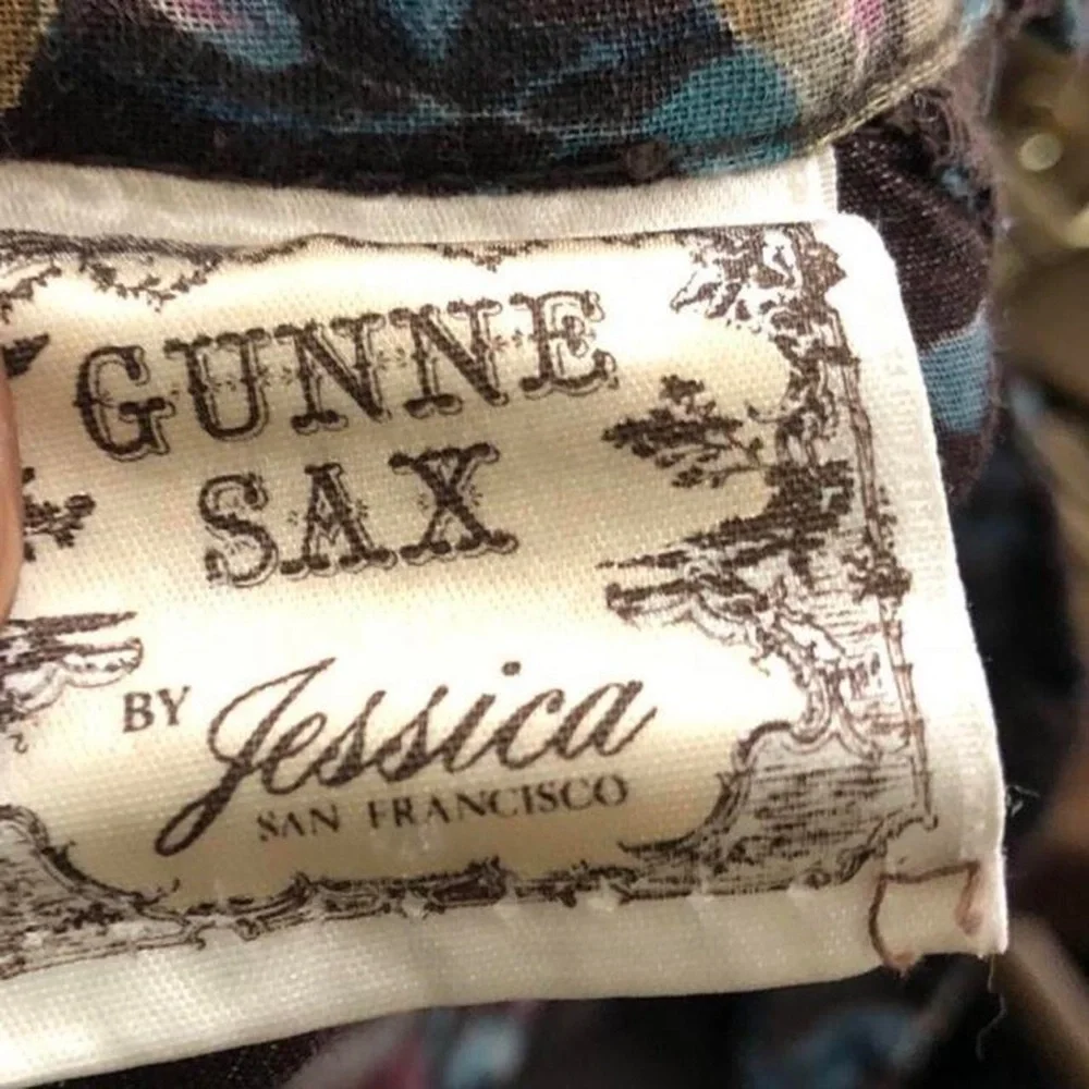 1970s Jessica Gunne Sax Floral Cottagecore Tiered Ruffle Maxi Skirt Pilgrim Boho